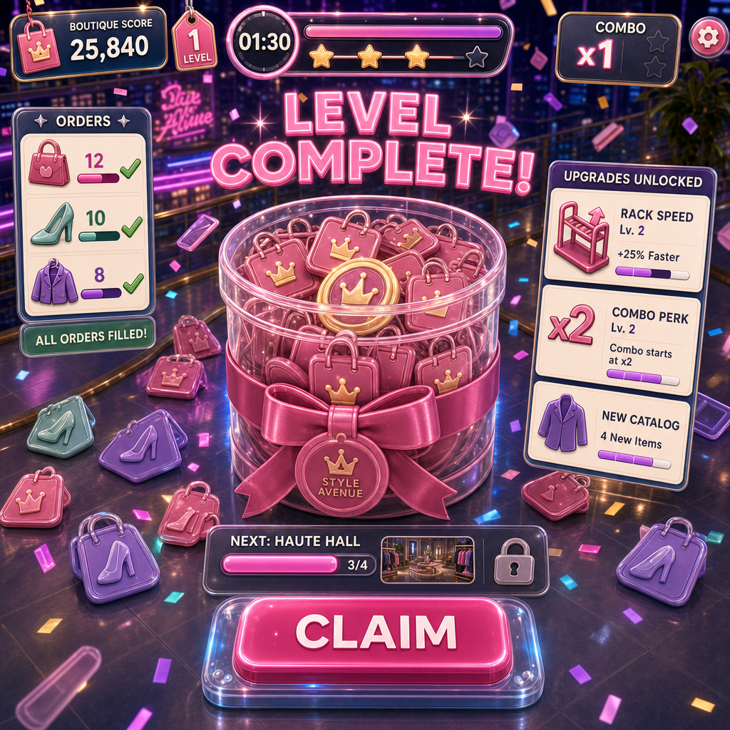 Boutique progression and upgrades