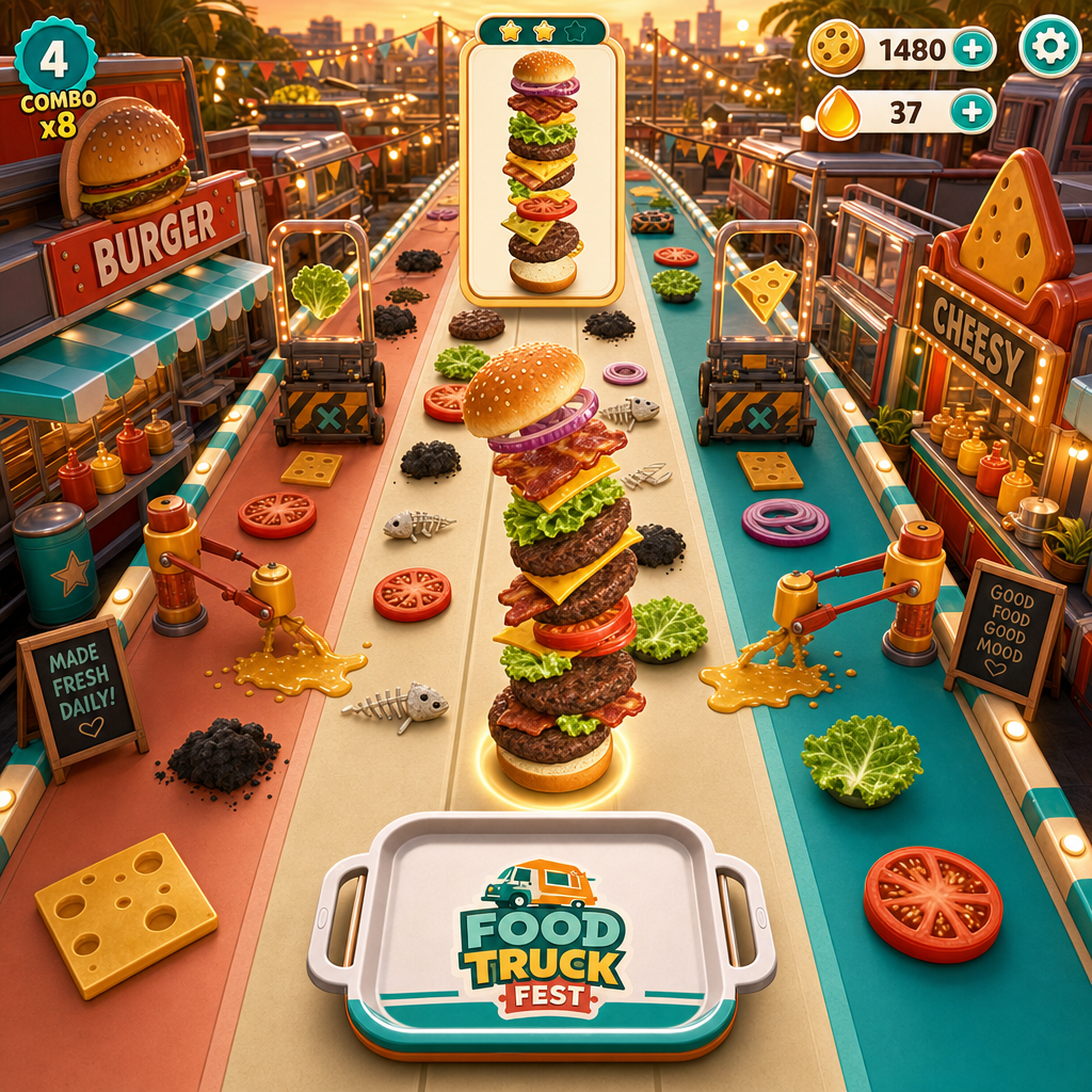 Building a giant ingredient stack in Snack Stack Run