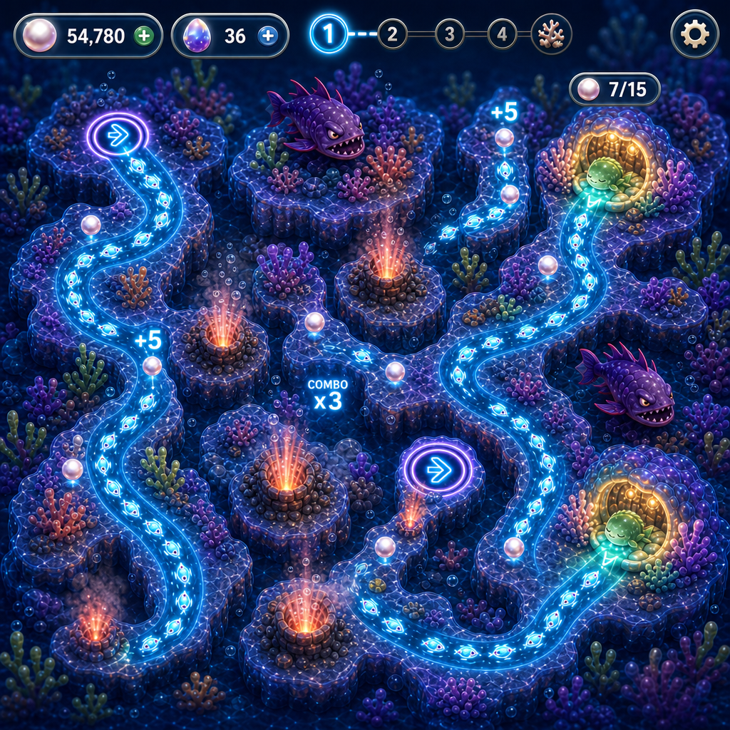 Glowfish avoiding predators and hot vents