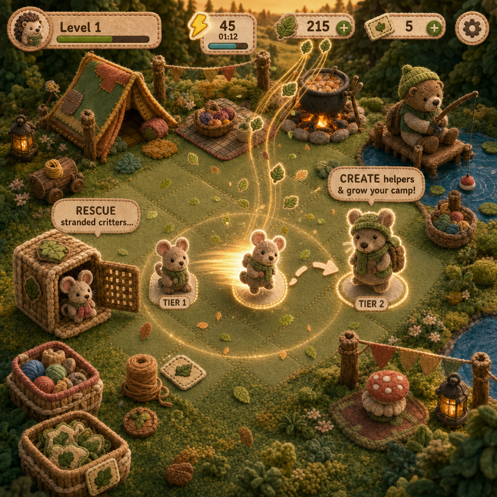 Merge Critter Camp featured campsite card