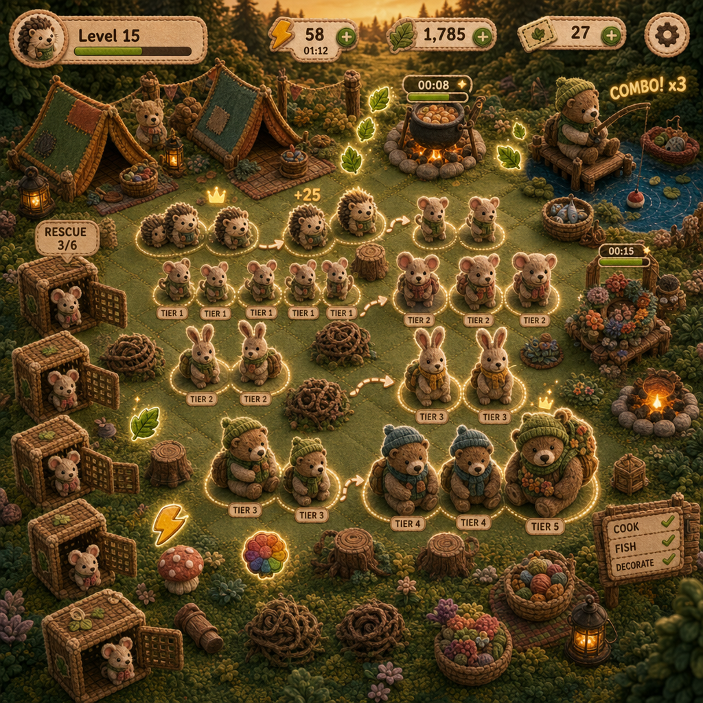 Merging critters in Merge Critter Camp