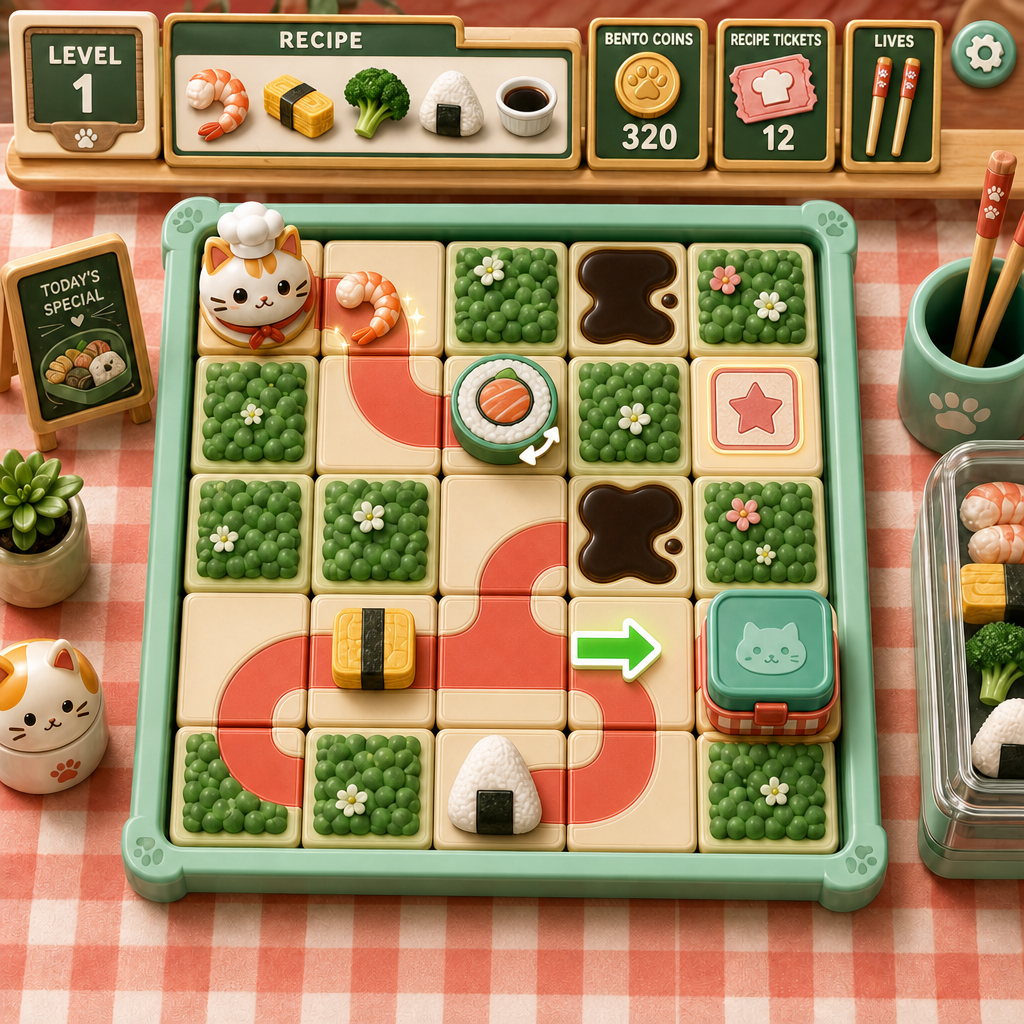 Sliding lane tiles in Cat Circuit Deli