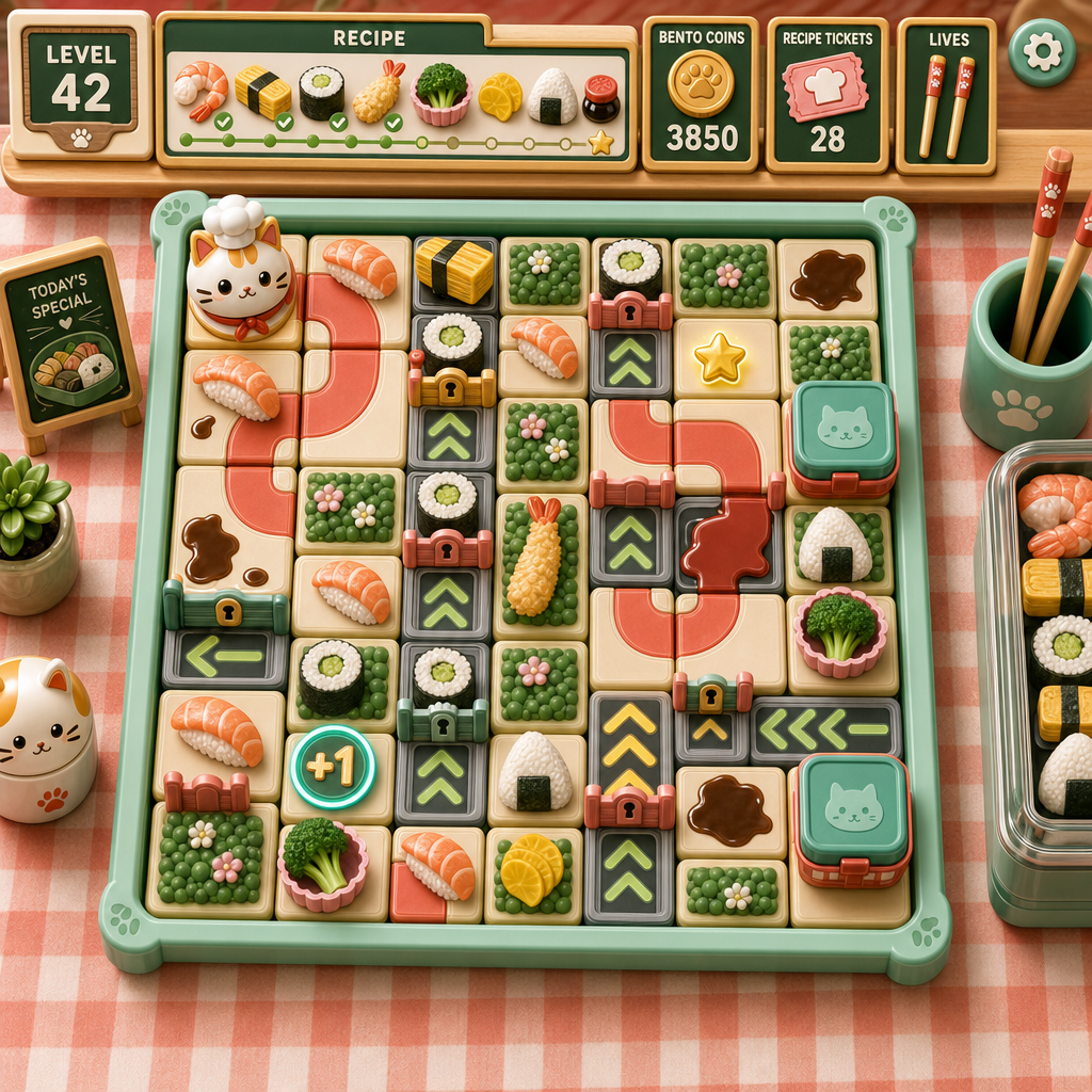 Ingredient sequence puzzle in Cat Circuit Deli